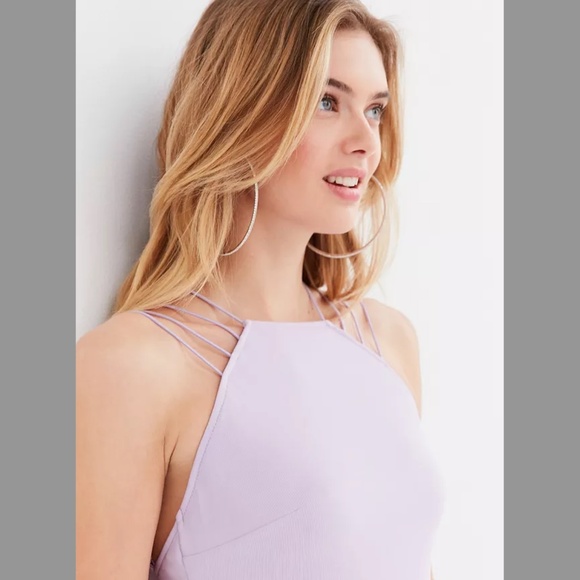 NWT Rare London High Neck Strappy Bodycon Dress Size XS Lavender - Picture 4 of 6